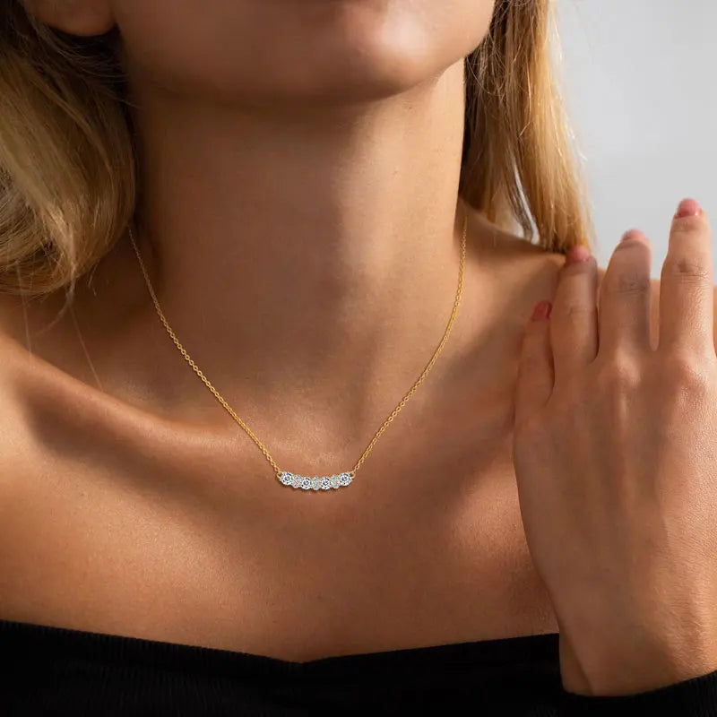 OXTAO With Certified Jewelry Sets Wholesale Sparkling Moissanite Diamond Necklaces&Earring Luxury Gift Real 925 Sliver for Women
