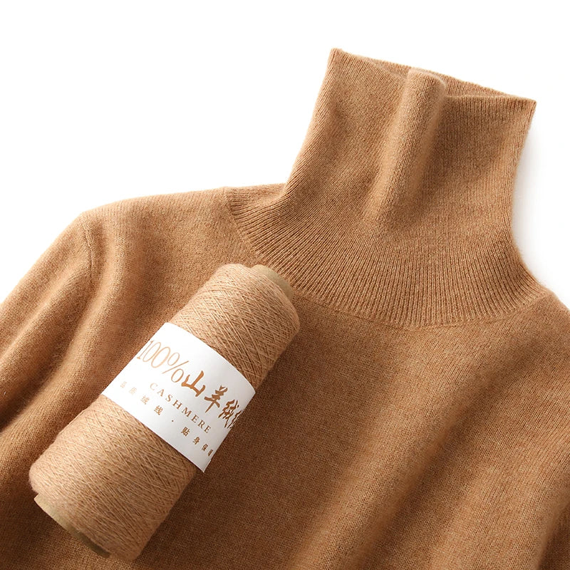 Ladies Sweater Cashmere Sweater Women Wool Turtleneck Knitwears 100% Cashmere Tops Long Sleeve Pullovers Jumpers Female Clothing