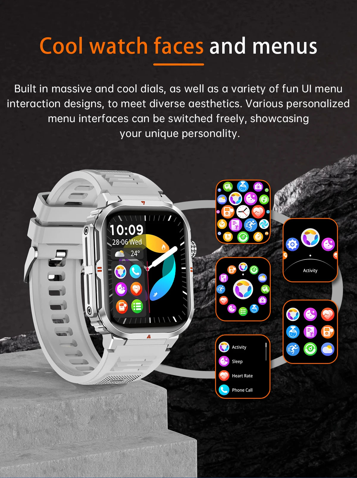 LIGE New Smart Watch For Men Women 2.01" HD Display Health Monitor Sport Fitness Watches AI Voice Bluetooth Call Smartwatch Men