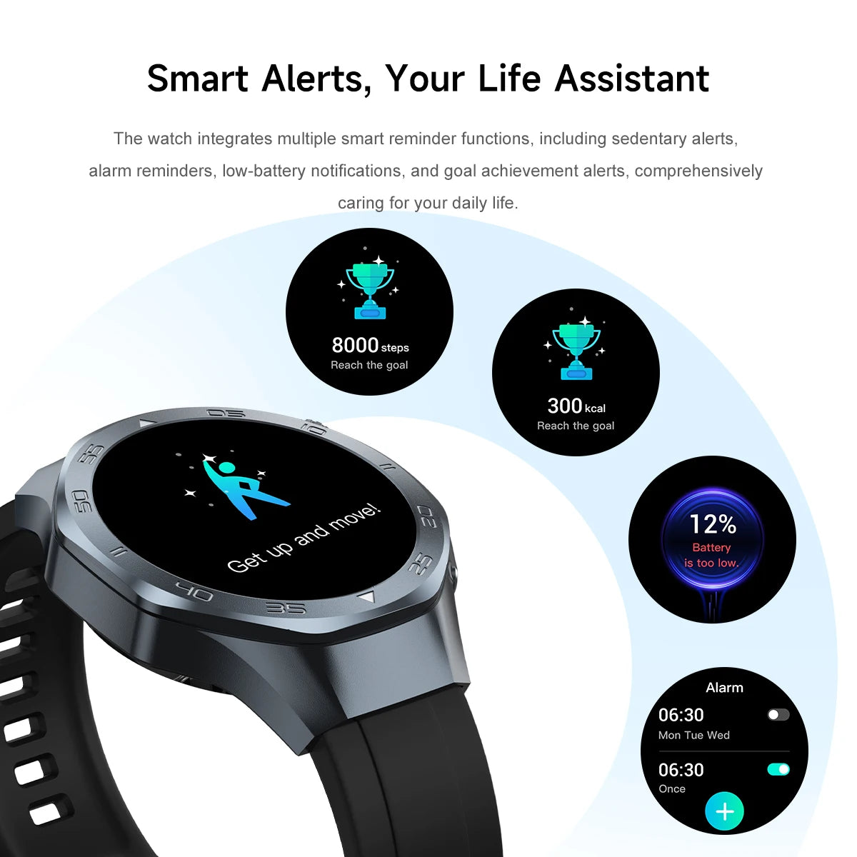 Men's Smart Watch 1.53" AMOLED Display Sapphire Glass GPS Bluetooth Call 3ATM Waterproof Health Monitor 520mAh Smartwatch
