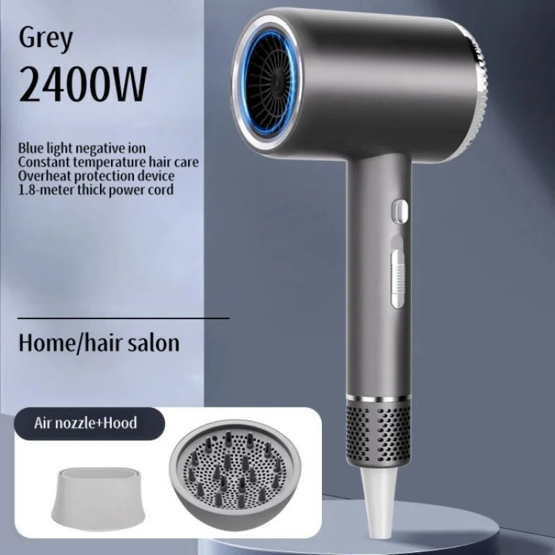 New Hair Salon Hair Dryer EU/UK Plug High-Power Quick Drying Net Red Blue Light Hair Salon Home Silent Hammer Hair Dryer