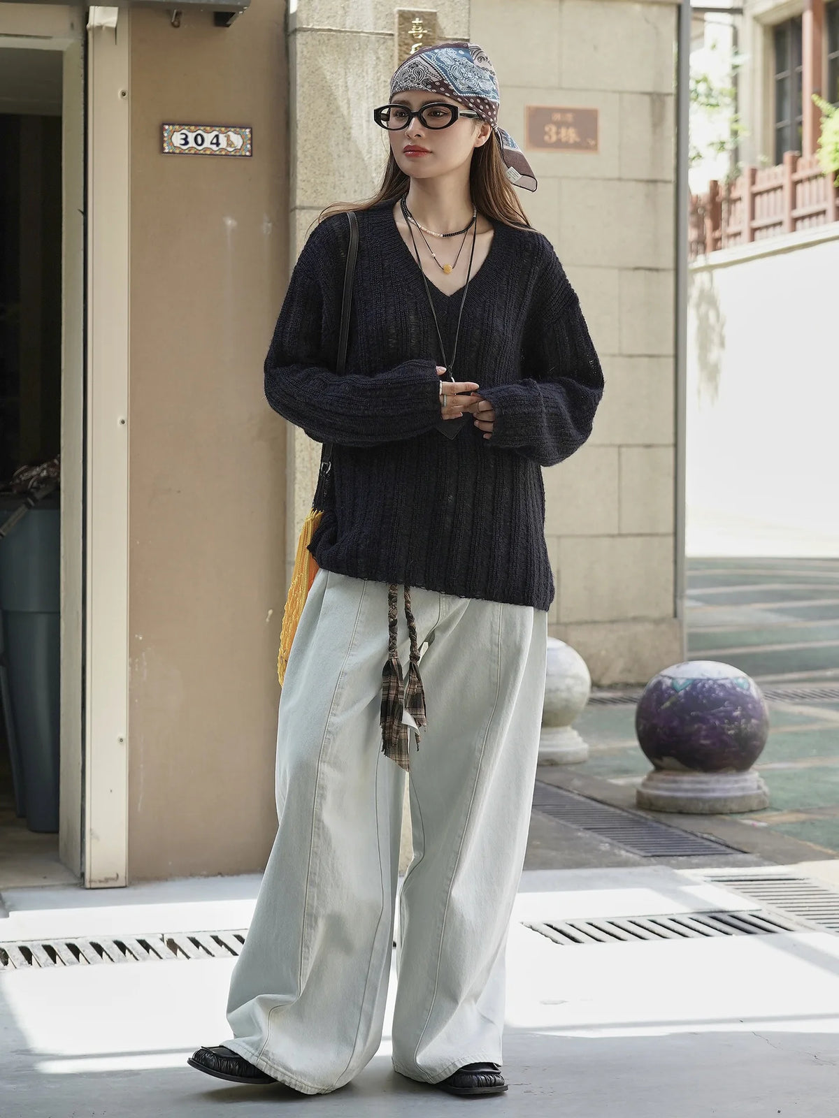 2026 New Women Soft Material Pullovers V-Neck Autumn Women Sweater Clothes Knitted Pullovers Long Sleeve Sweater Pull Femme