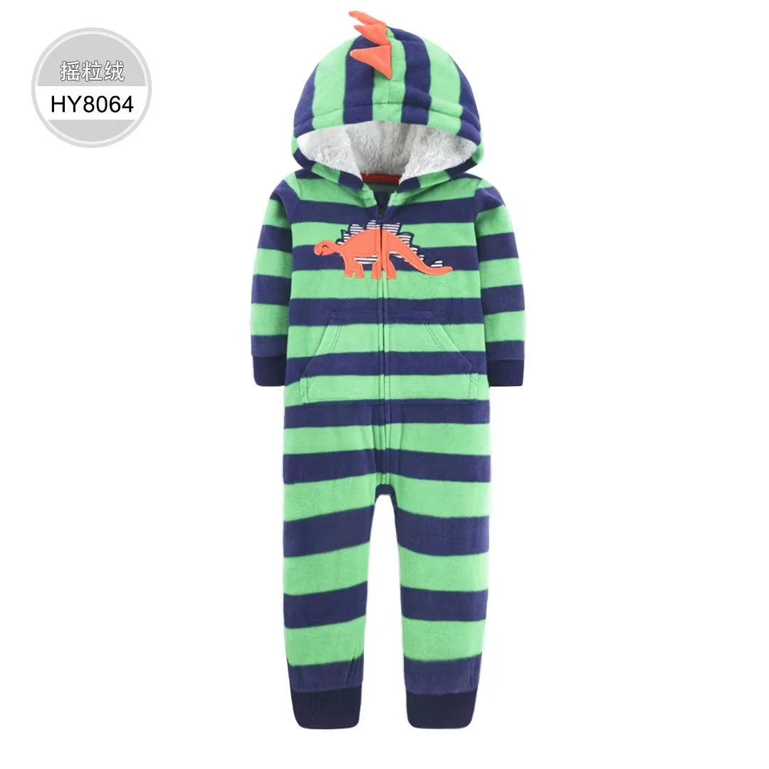 Baby Clothes Warm Toddler Bebe Jumpsuit Spring Outfits Bebe Rompers Hooded Double Zipper Boys Coveral Girls Clothing Fleece Suit