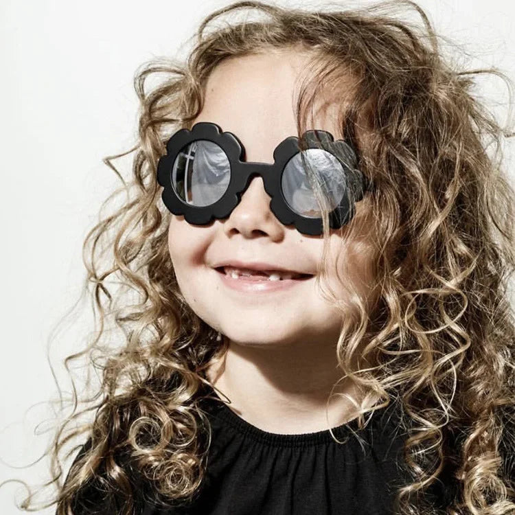 Gafas de sol Sun Flower para niños UV400 para niños y niñas, gafas de sol encantadoras para bebés, gafas redondas lindas para niños al aire libre