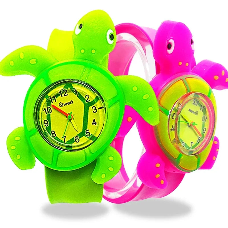 Boy Girl Kids Watch Baby Toys 3D Frog/Whale/Turtle/Duck Pattern Children Watches Clock relogio infantil montre pour enfants