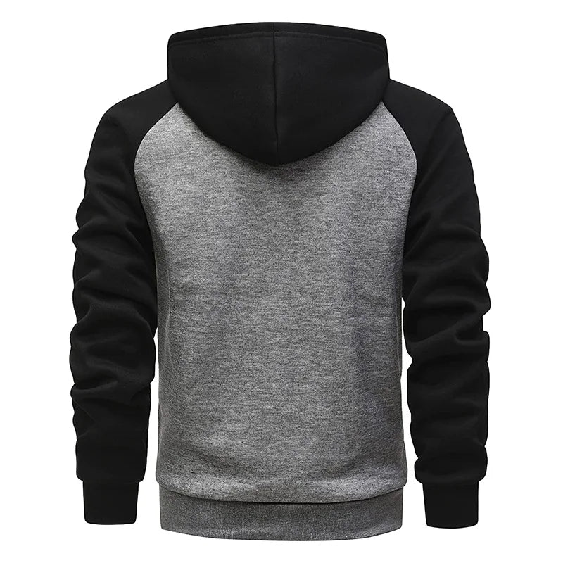 2024 Men's Jacket Fashion Spliced Autumn Jackets for Men Fleece Long Sleeve Coat Man Casual Hoodies Streetwear Men's Coats