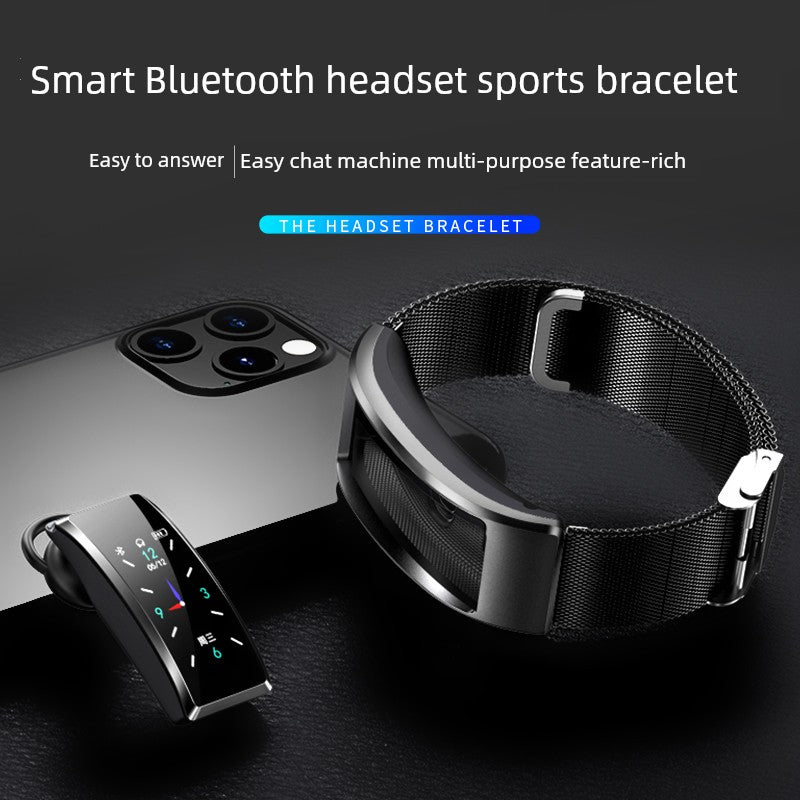 Hengku Smart Bracelet Bluetooth Headset 2-in-1 Multi-Function Call Heart Rate Measurement Blood Pressure Exercise Pedometer Men and Women Smart Watch Suitable for Xiaomi Vivo Apple Oppo Huawei Mobile Phone