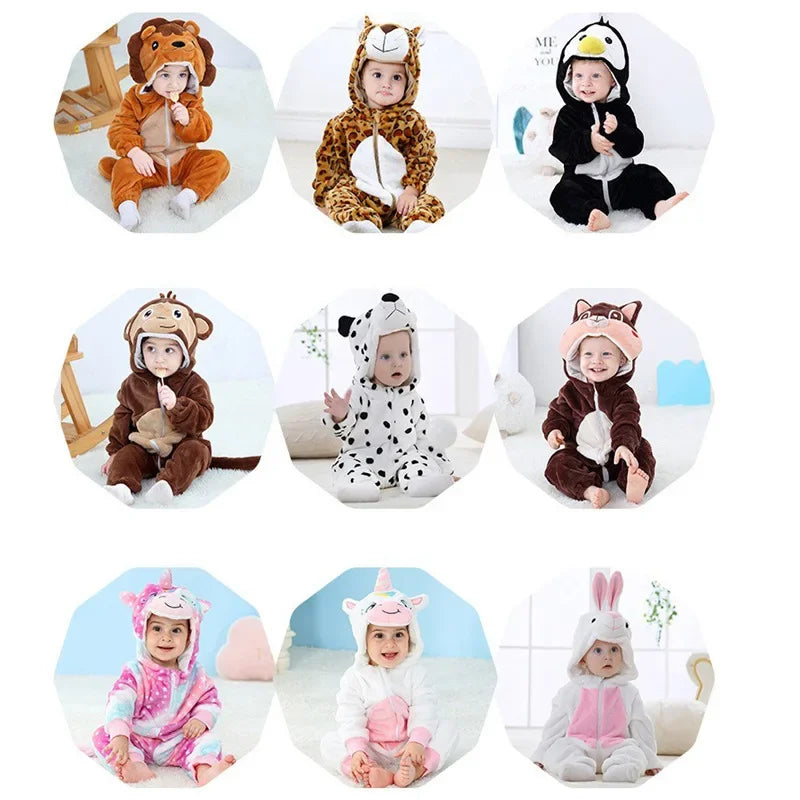 Baby Rompers Winter Kigurumi Lion Costume For Girls Boys Toddler Animal Jumpsuit Infant Clothes Pyjamas Kids Overalls Ropa Bebes