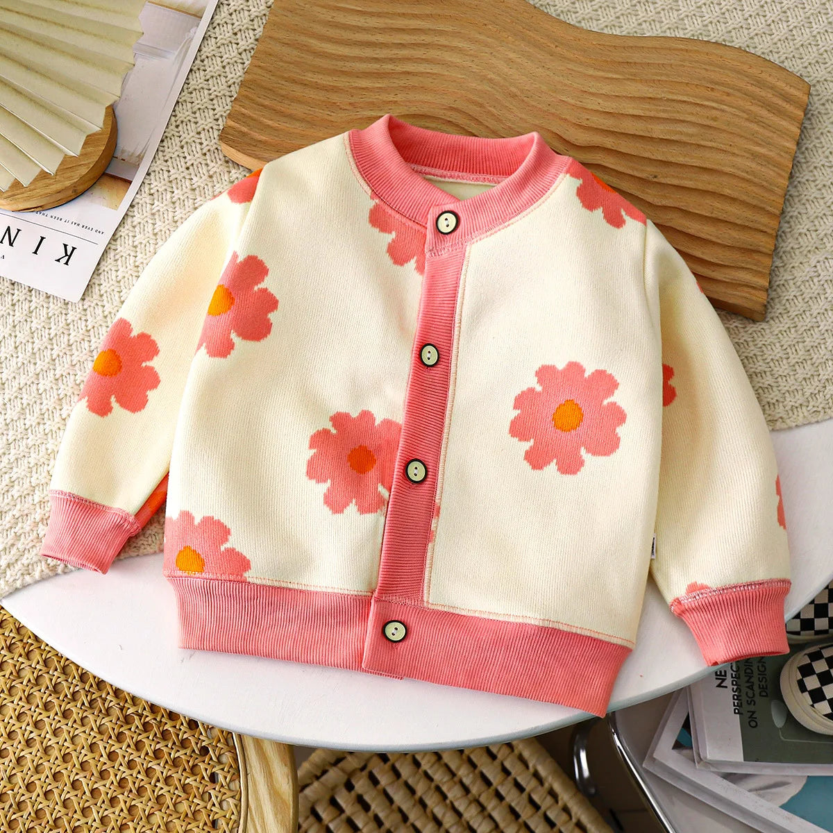 Boys Girls Knit Cardigan Kids Toddler Baby 1 2 3 4 5 6 7 8 Years Cute Floral Bear Dinosaur Knitwear Sweater Button Up Tops