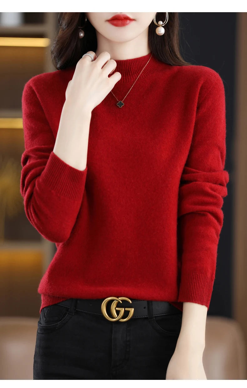 Cashmere Sweater Female 100% Merino Wool Winter Women Knitted Femme Pullover Top Winter Warm Women's 2024 New