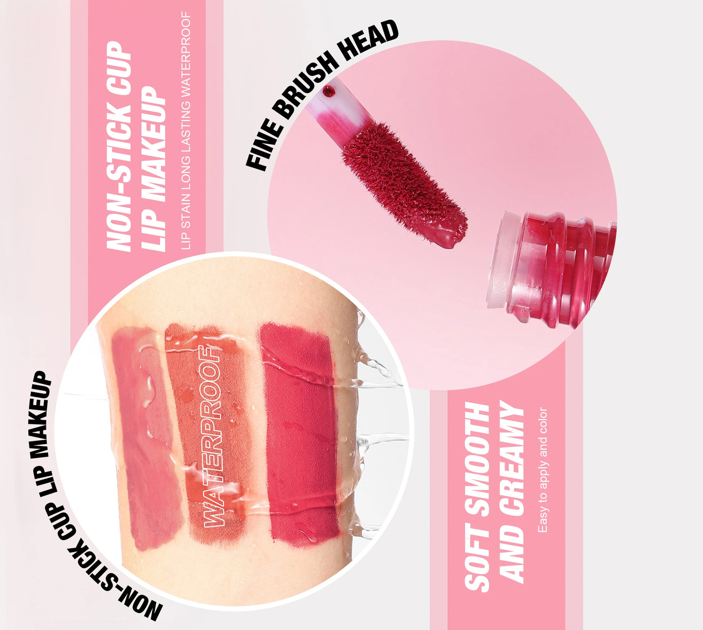 4pcs Velvet Lip gloss Set Liquid Lipstick Kit Easy Color Long Lasting Waterproof Lip Tint Oil Non-Stick Makeup Lip Glaze Set