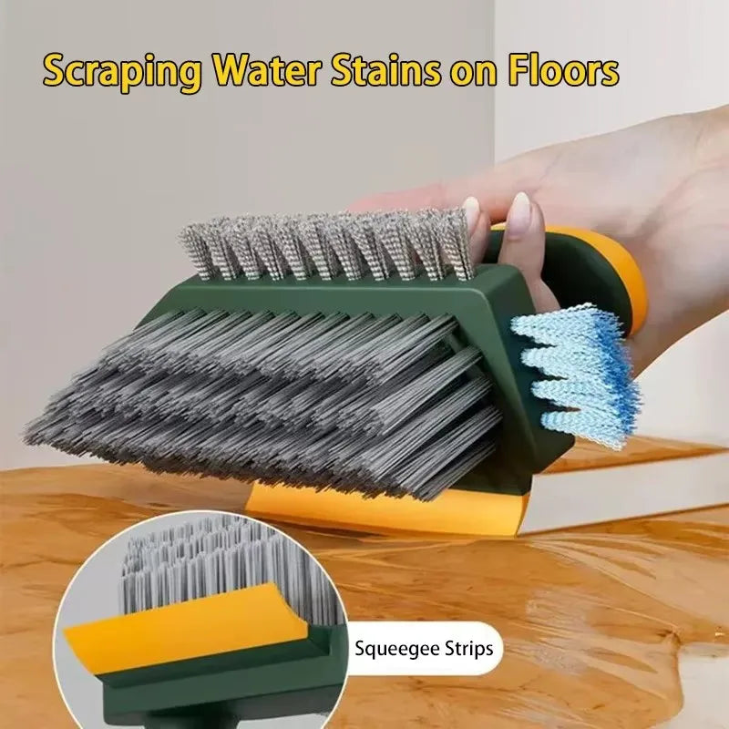 3-In-1 Multi-Function Cleaning Brush Hard Bristle Scrub Brush With Gap Brush T-Handle Grout Cleaner For Bathroom Kitchen Window