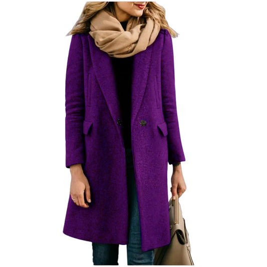 Women's Jackets Wool Blends Autumn Winter Trench Coat Flip Collar Warm Lining Coat Long Jacket Streetwear Women's Clothing M-3XL