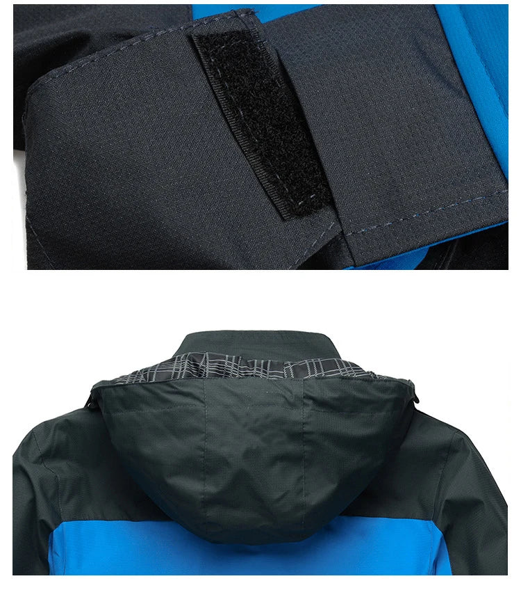 Trekking Outdoor Jackets for Men Autumn Classic Waterproof Rain Coats Hooded Camping Man's Rainwear Hiking Jacket and Pants