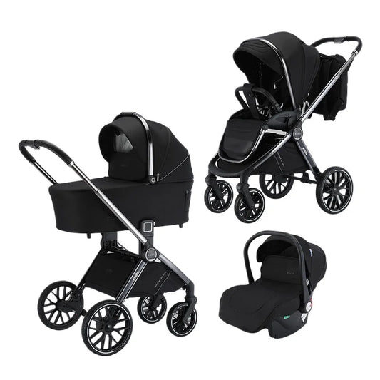 High-view 3-in-1 Baby Stroller Reversible Baby Stroller with Carrier Newborn Baby Stroller Shock Absorption Foldable