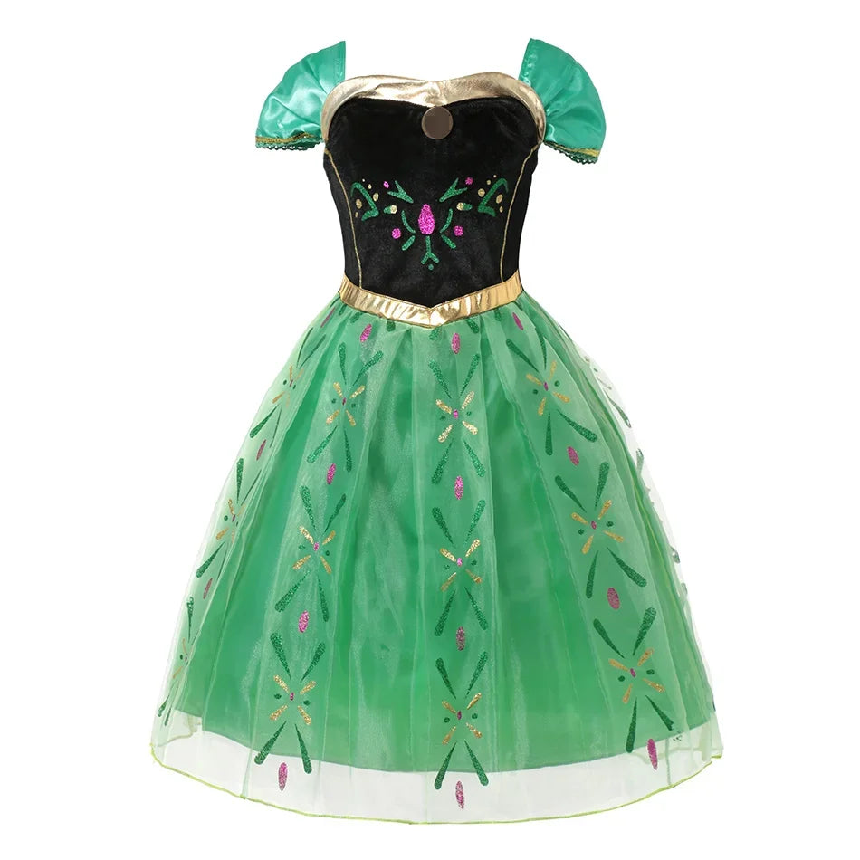 2024 Snow Queen Girls Dress Princess Elsa Dresses Kids Fancy Children Vestidos Birthday Carnival Fancy Party Disguise