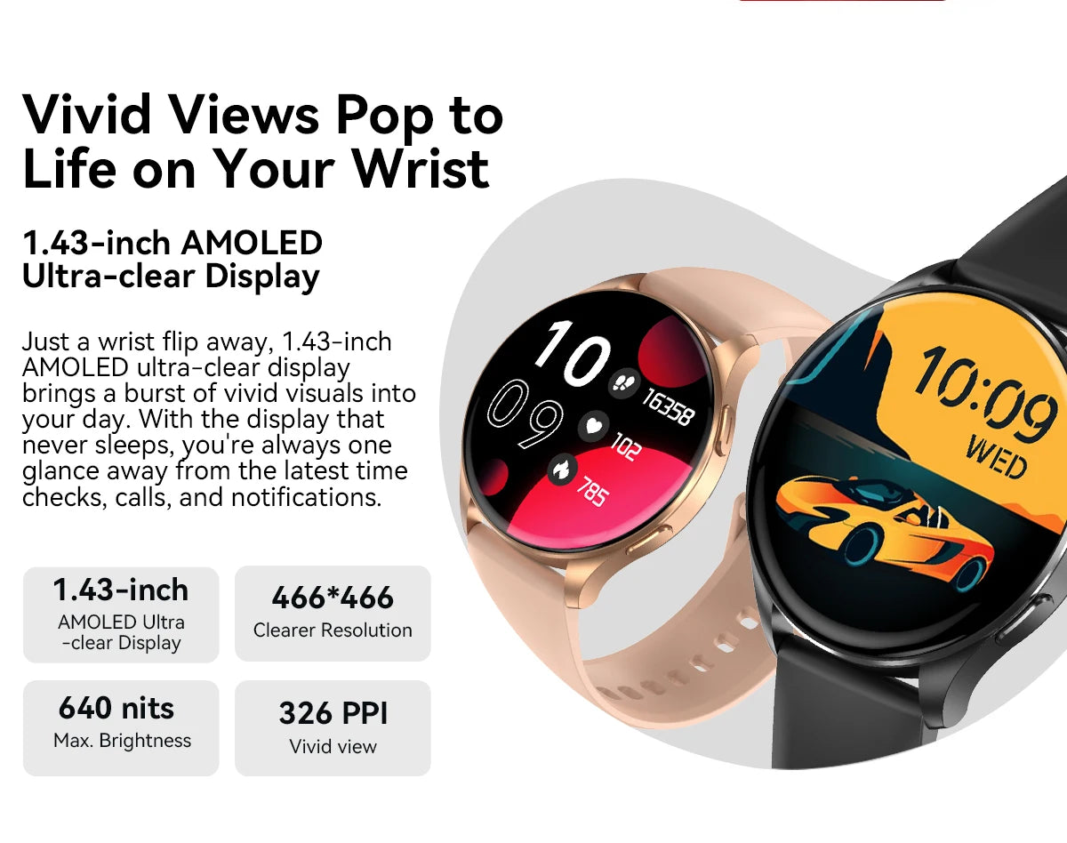 Blackview 2024 New Smartwatch X20 Watch AMOLED Display Hi-Fi Bluetooth Phone Calls Health and Fitness Tracking