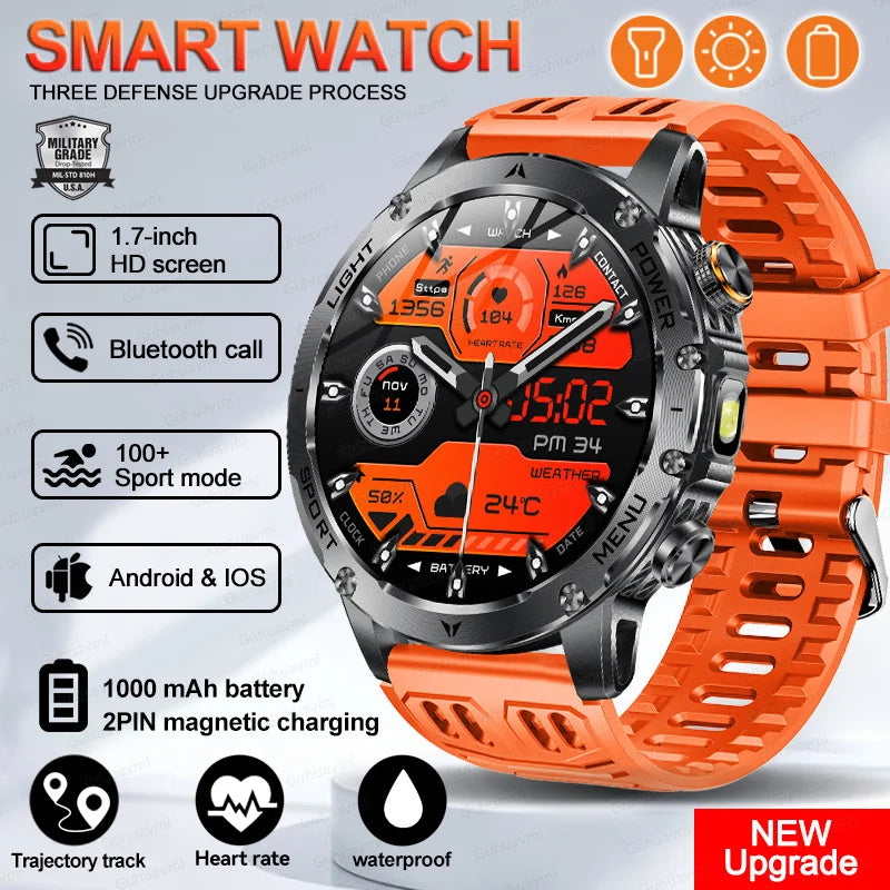 New Smart Watch For Men 1000Mah Battery Fitness Tracking Sport Waterproof Clock Smart Bracelet Men Military High-end custom dial
