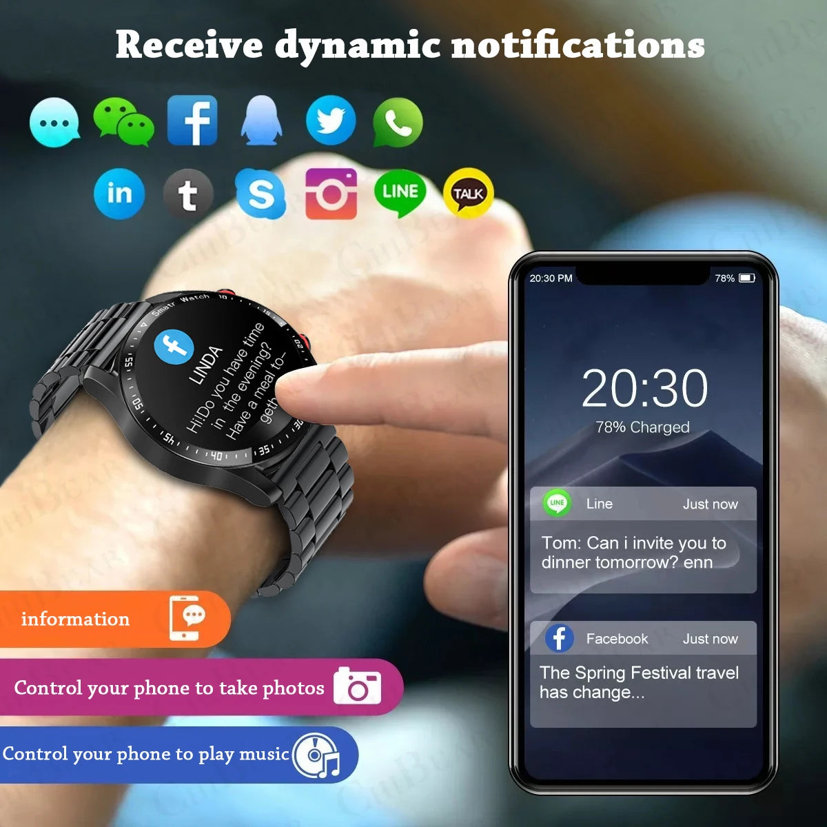 ECG+PPG Bluetooth Call Smart WatchMen Health Heart Rate Blood PressureFitness Sports Watches Man SportsWaterproof Smartwatch