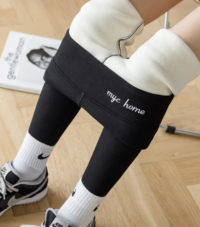 Winter Leggings For Women Thermal Underwear Solid Color Velvet Thicken Warm Pants High Waist Leggings Stretchy Leggings Trousers