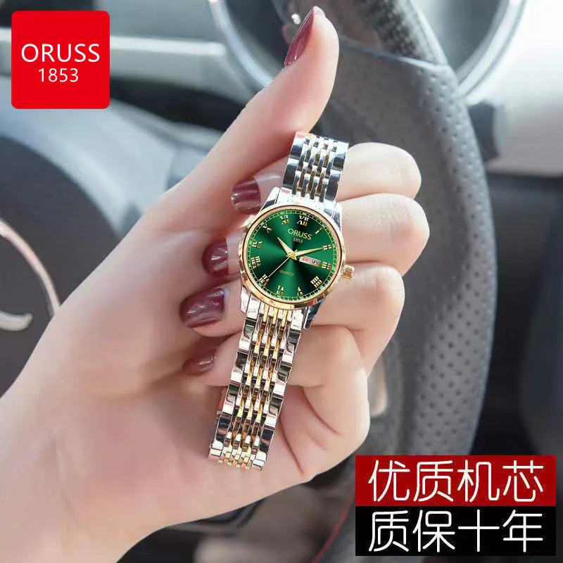 Women's Quartz Watch Luxury Minimalist Ladies Watch Precise Movement Luminous Hands Waterproof Design Niche Style Simple Elegant