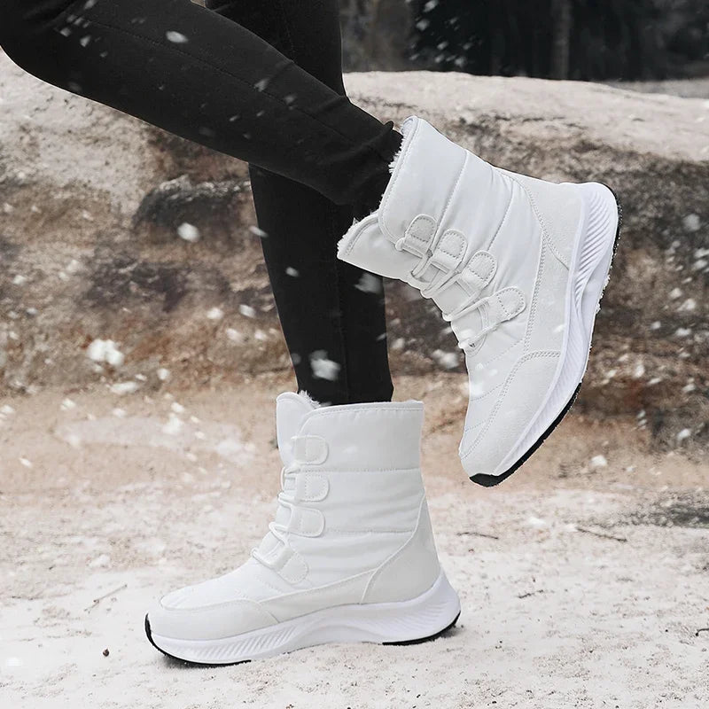 2023 Winter White Snow Boots Waterproof Non-slip Thicken Plush Warm Ankle Boots Women Shoes Botas Mujer Platform Shoes