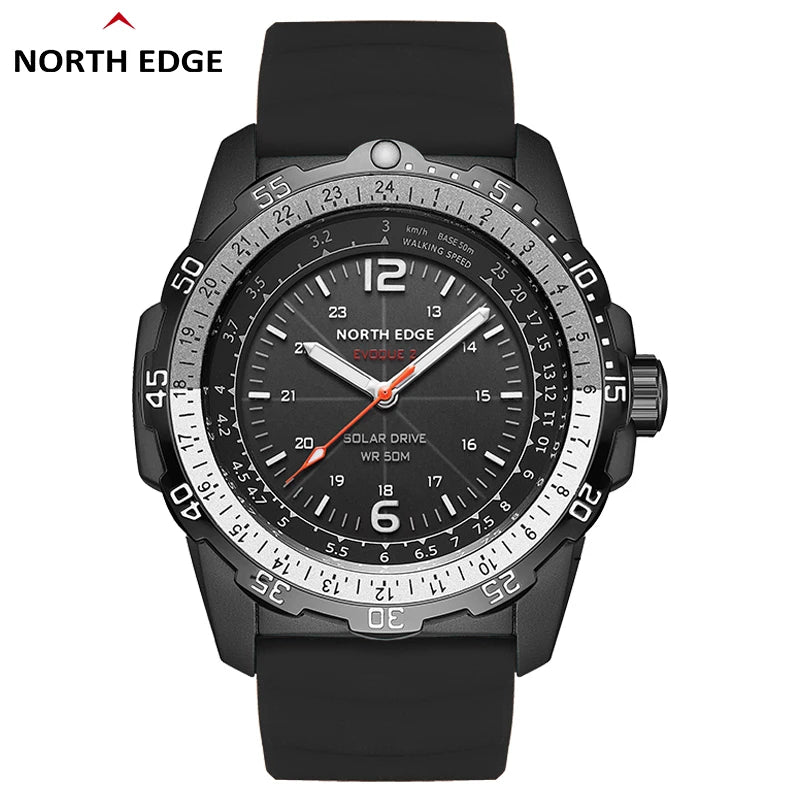 NORTH EDGE EVOQUE 2 Men Digital Military Watch Waterproof 50M Men's Sport Wristwatches Solar Power Luminous Enviormentally Clock