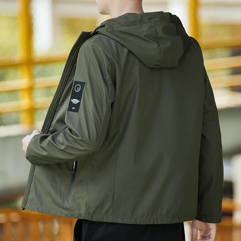 Men's Jackets Waterproof Military Hooded Jacket Windbreaker Outdoor Camping Sports Coat Male Clothing Thin Overcoat 5XL 6XL 7XL