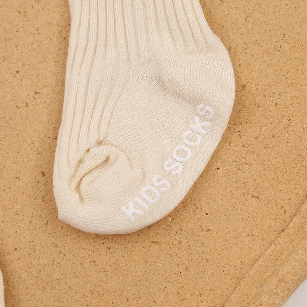 3Pcs/Set Ins Cream Color Latte Artificial Flower Headbands & Ribbed Short Socks Anti-Slip Cotton 0-12M Sockfor Infant Baby