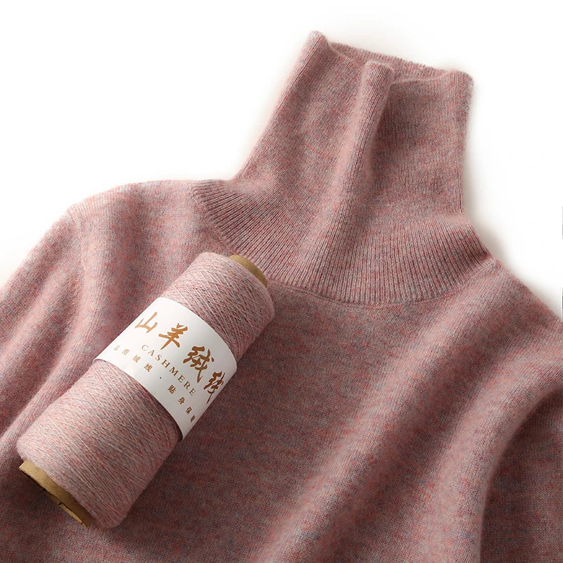 Ladies Sweater Cashmere Sweater Women Wool Turtleneck Knitwears 100% Cashmere Tops Long Sleeve Pullovers Jumpers Female Clothing
