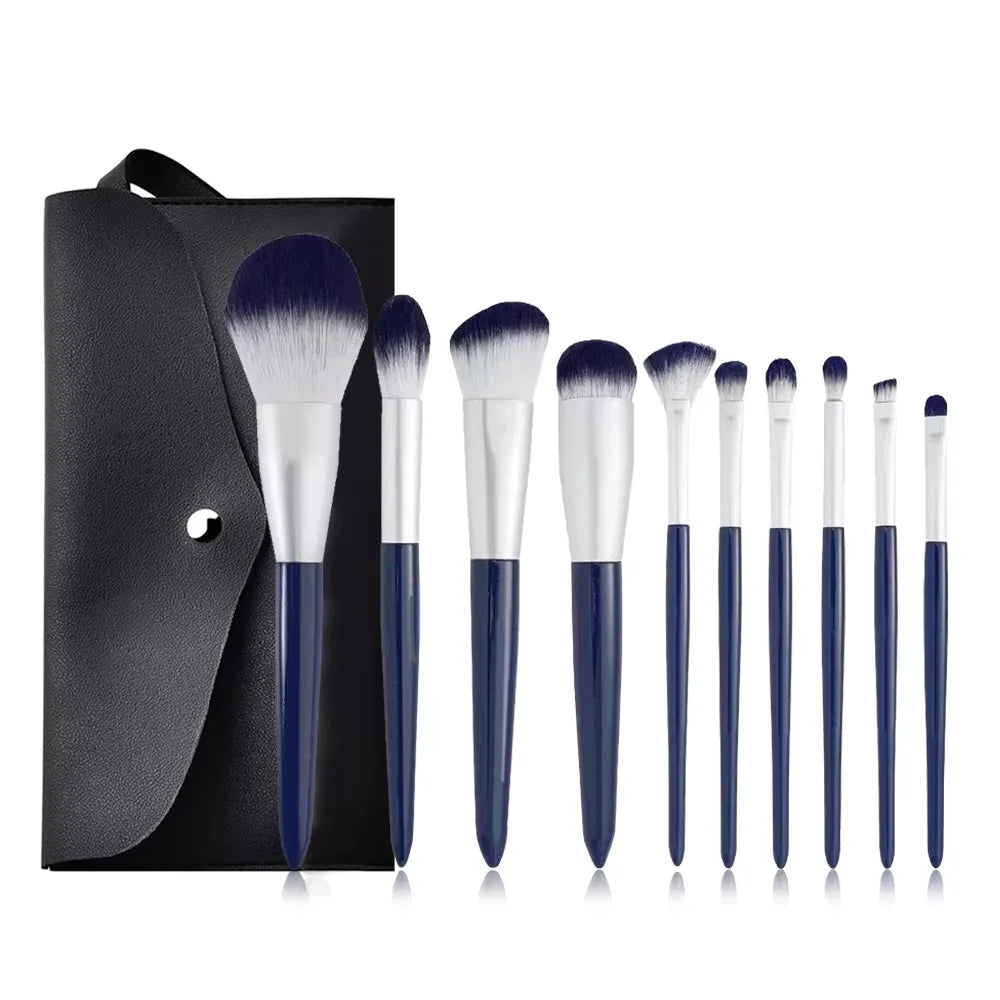 10PCS Makeup Brushes Set Eyeshadow Brush Angled Eyeliner Brush Fan Lash Brush Loose Powder Brush Makeup Tools