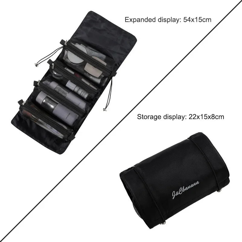 Large Travel  Cosmetic Bag Durable Makeup Bag Organizer High Capacity Makeup Bag Storage Pouch PU Leather Makeup Box for Girls