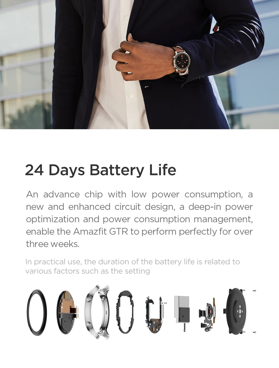 Amazfit Smartwatch GTR 47 5ATM Waterproof Smart Watch Music Control For Android IOS Phone 95 New Used Item No Box