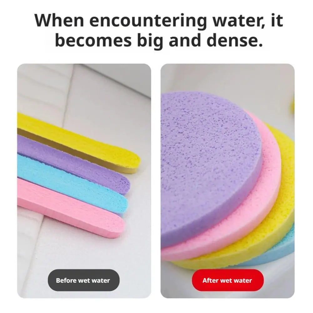 12PCS Facial Sponge Compressed, Face Cleansing Sponge Cosmetic Wet Puff Dry Wet Makeup Facial Sponge Round Wash Face Sponges