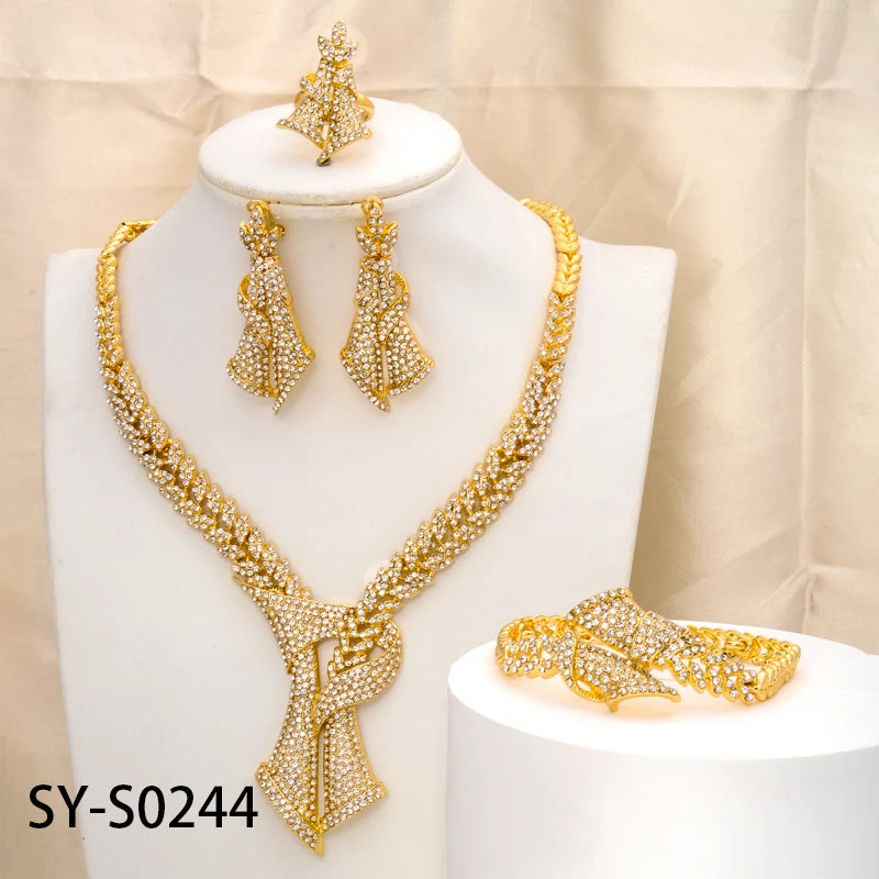 ZEADear Jewelry Sets Egg Shape Bridal Wedding Earrings Necklace Bracelet Ring Gold Plated Anniversary Jewellery Wholesale Gift