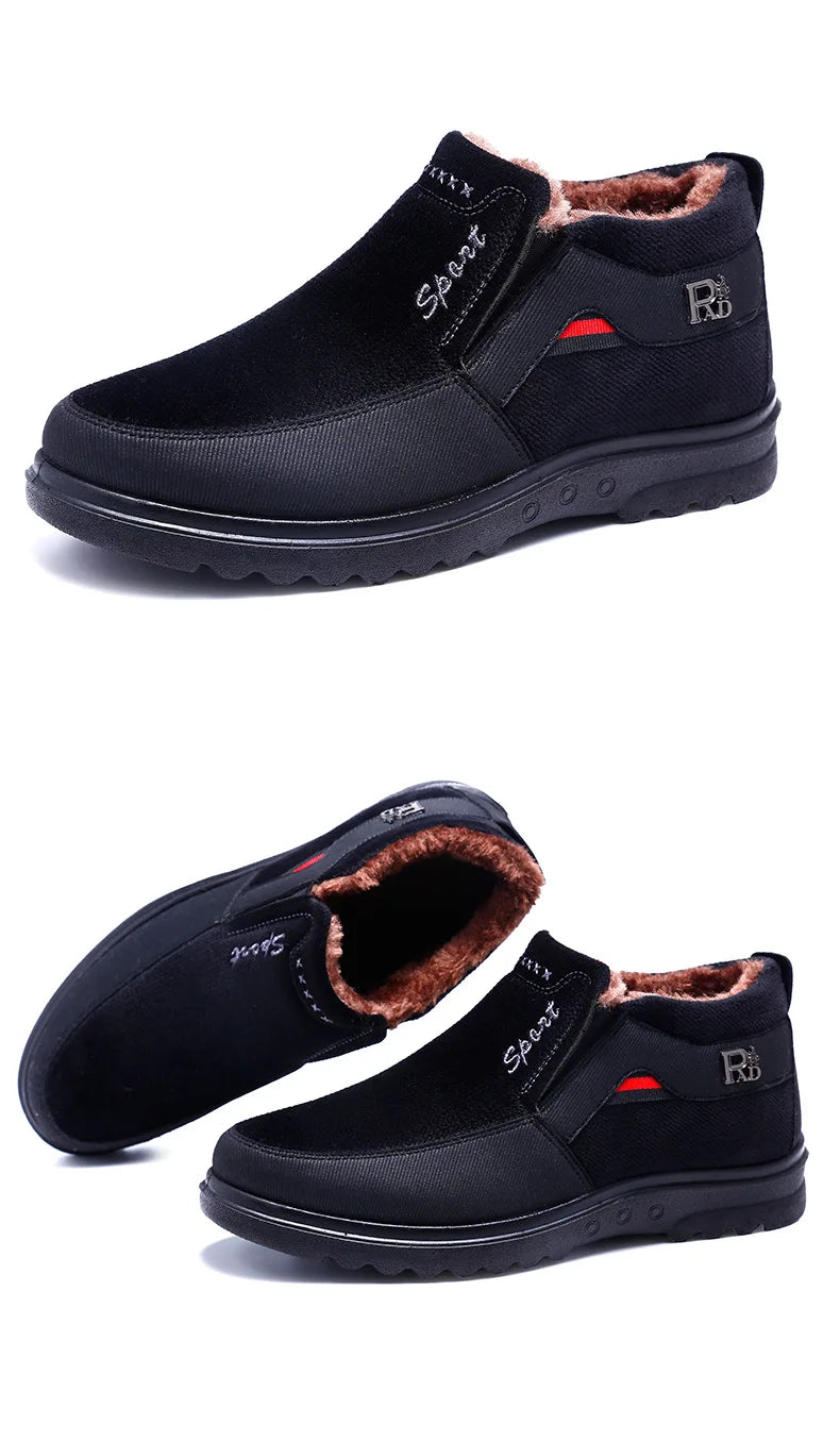 Warm Winter Boots Men Shoes  New Keep  Slip on Comfortable Plush Fur Ankle Botas Men Boots Outdoor Sneakers Zapatos De Hombre