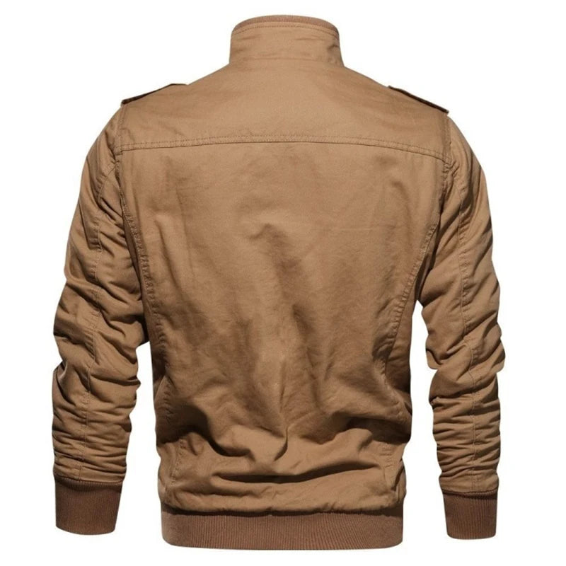 2024 Men's Tactical Jacket Autumn Winter Fleece Tactical Jackets Men Casual Multiple Pockets Windproof Outdoor Workwear Coat