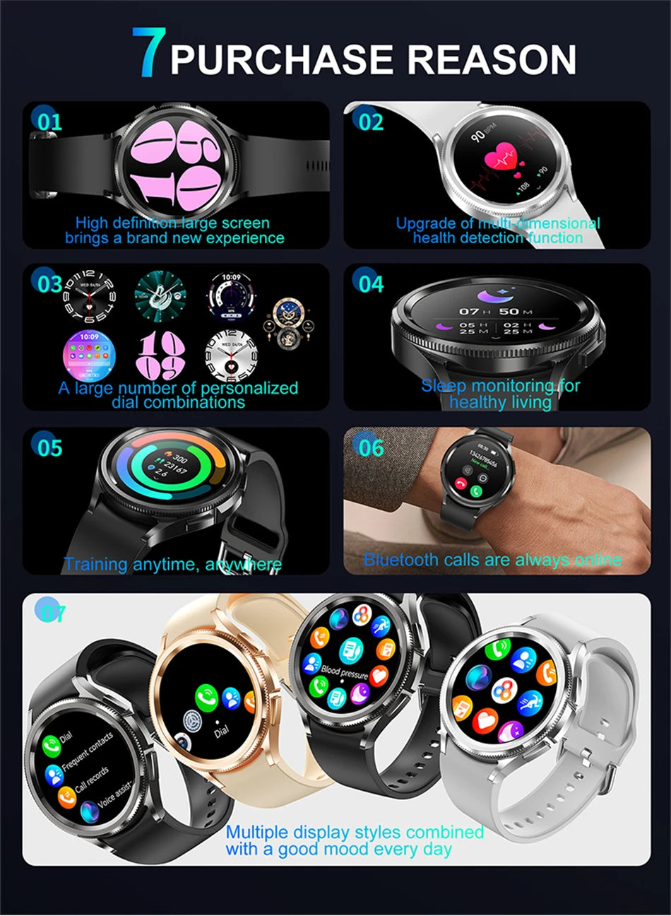 2025 New Smart Watch 6 Men's Outdoor Sports 100+ Sport Modes IP68 Waterproof Watch AMOELD HD Screen Smartwatch Android IOS