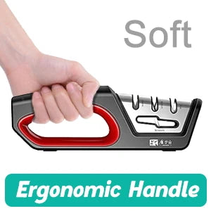Four in One Kitchen Sharpener Restores Serrated Blade Knives and Scissors, Diamond Tungsten Steel Ceramics