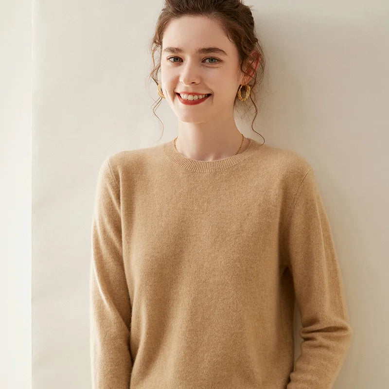 WinvyNee Cashmere Women Sweater Long Sleeve O neck Merino Wool Jumper Solid Knitwear Casual Pullover Tops Jumper Autumn A1054001