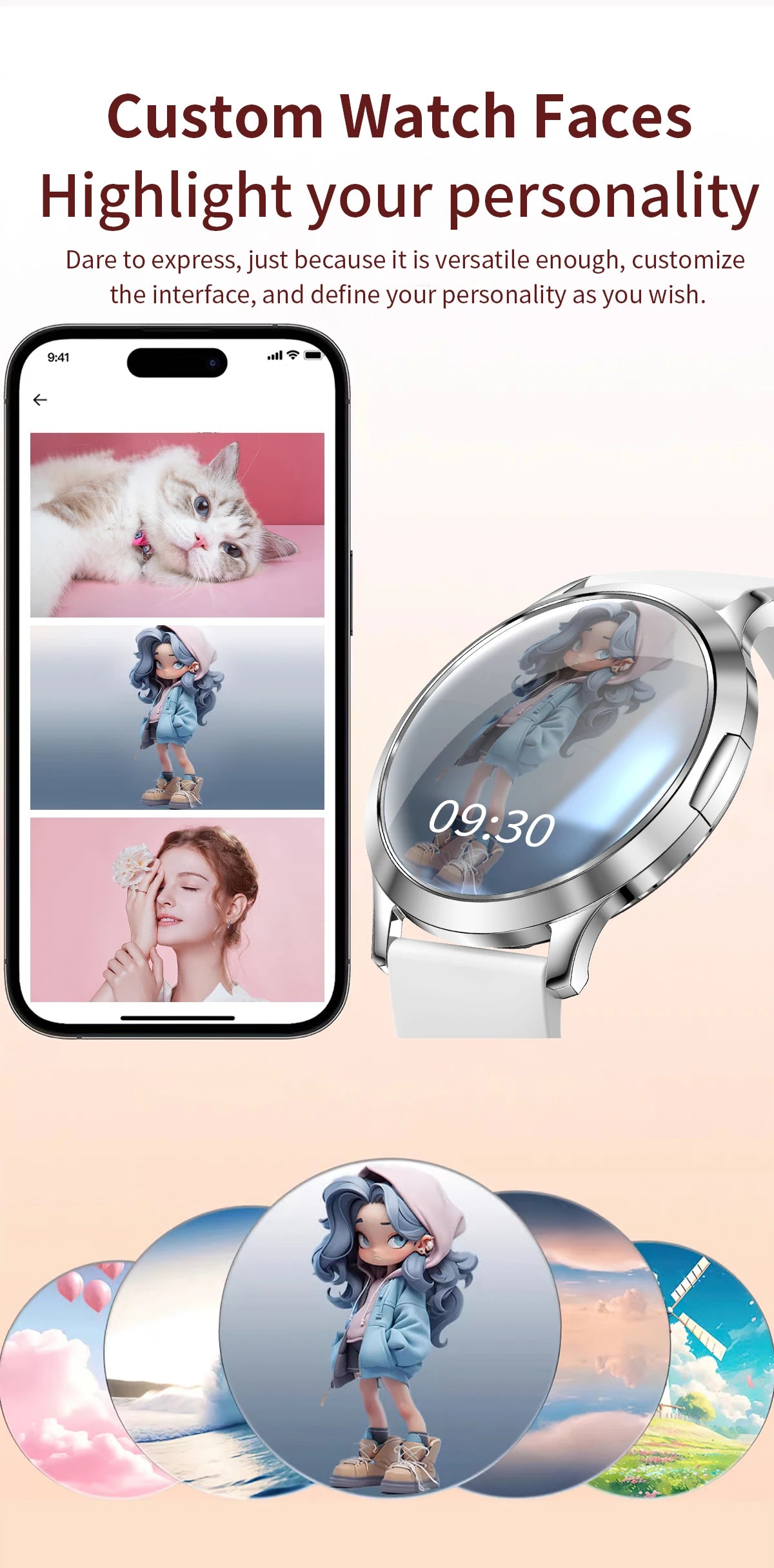 202 6New Smart Watch For Women 466*466 AMOLED Display Voice Call Sport Fitness Health Watches DIY Custom Dial Smartwatch Ladies