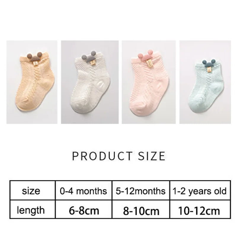 Thin Baby Socks Summer Breathable Mesh Socks Newborn Toddler Cartoon Boys Socks Princess Girls Clothing Accessories 0-2Y