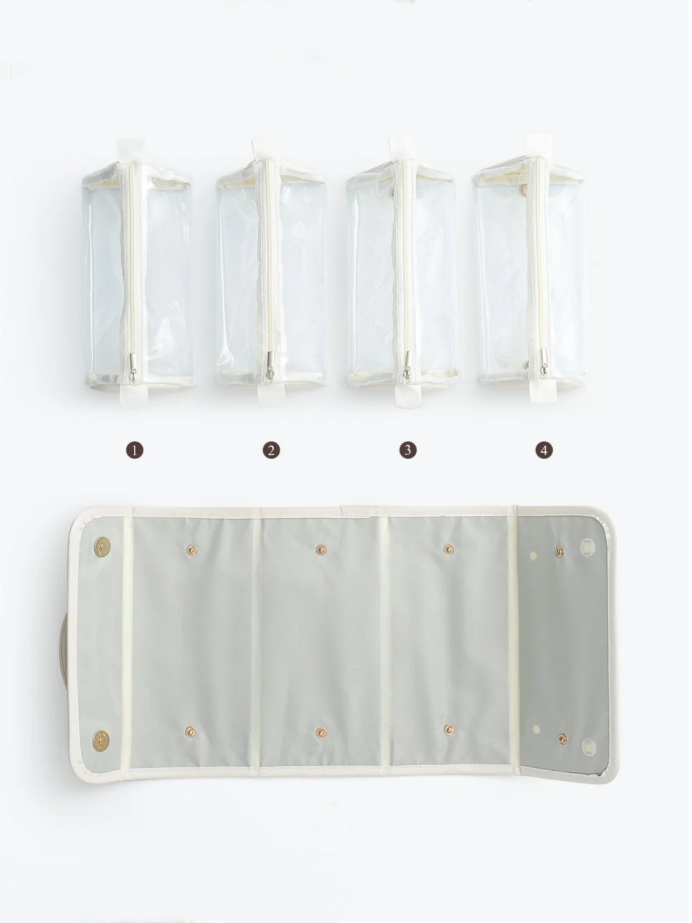 Detachable and Foldable Makeup Bag with Large Capacity for Skincare/Cosmetics, Easy to Organize and Classify, No Need to Search, Convenient to Access, Dual Handles for Travel, Portable Four-In-One Makeup Bag