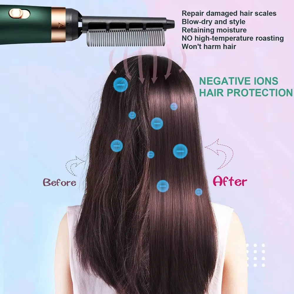 Hair Dryer Portable Comb lonic Hair Straightening Brush Hot Air Curling For Hair Roller Blow Dryer Quick Dry Hair Curler Curling