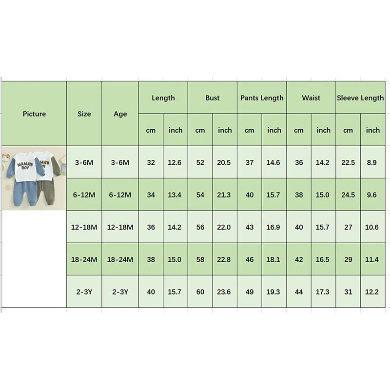 Toddler Baby Boy Outfit Casual Fuzzy Letter mamas boy Sweatshirt Pant Set  Long Sleeve Infant Clothes