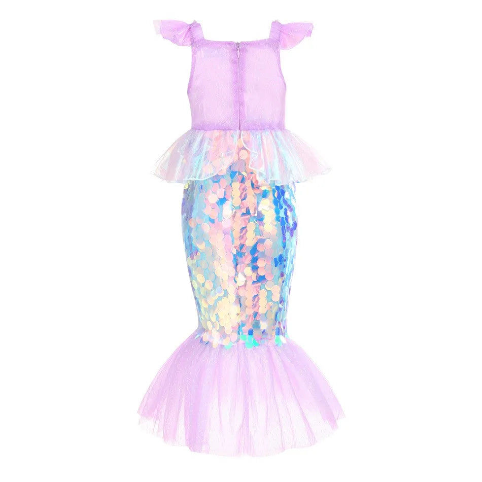 Disfraz Mermaid Christmas dressfor Girl Dress Ariel Costumes Children's Sequined Fishtail Party Clothes Deguisement Fille