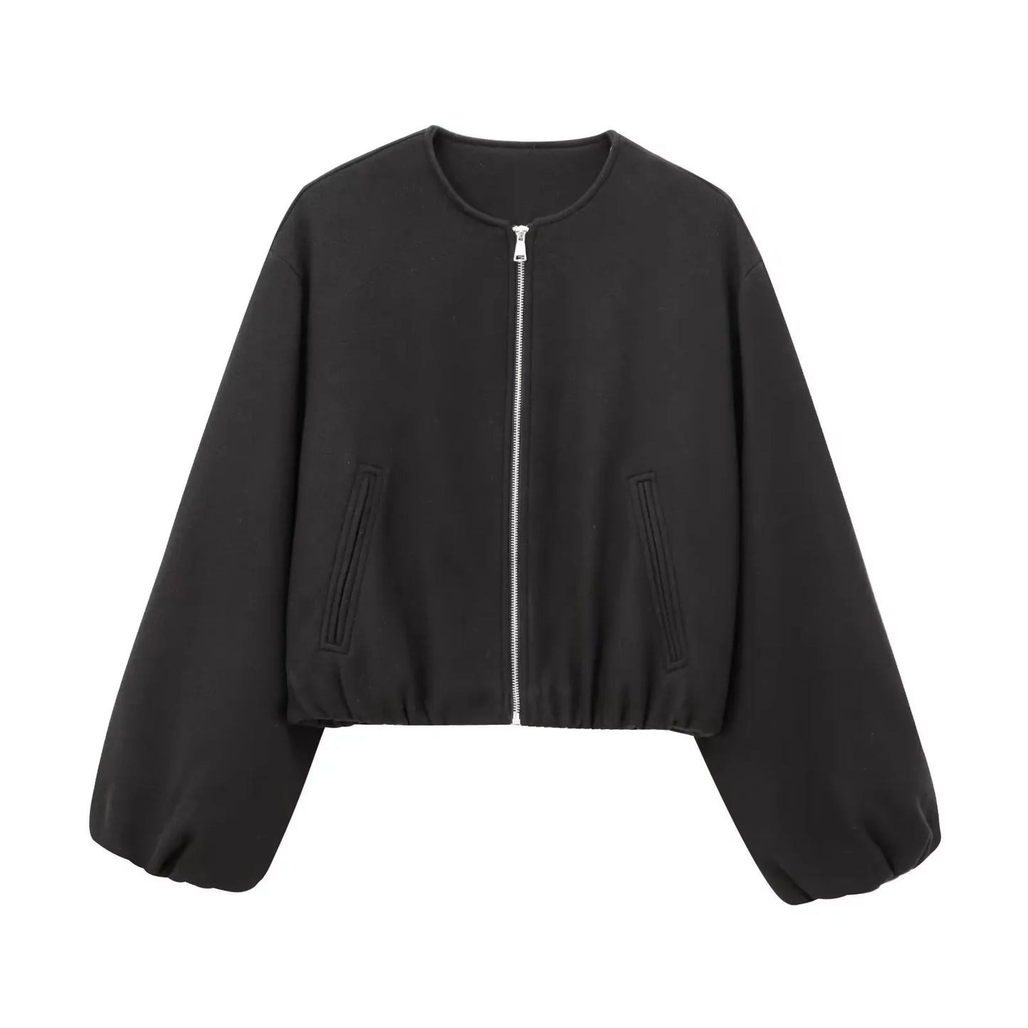 MUJER Fleece Bomber Jackets for Women Soft Zipper Woman's Sports Jacket Casual Cropped Jacket Women Long Sleeve Coats Outerwears