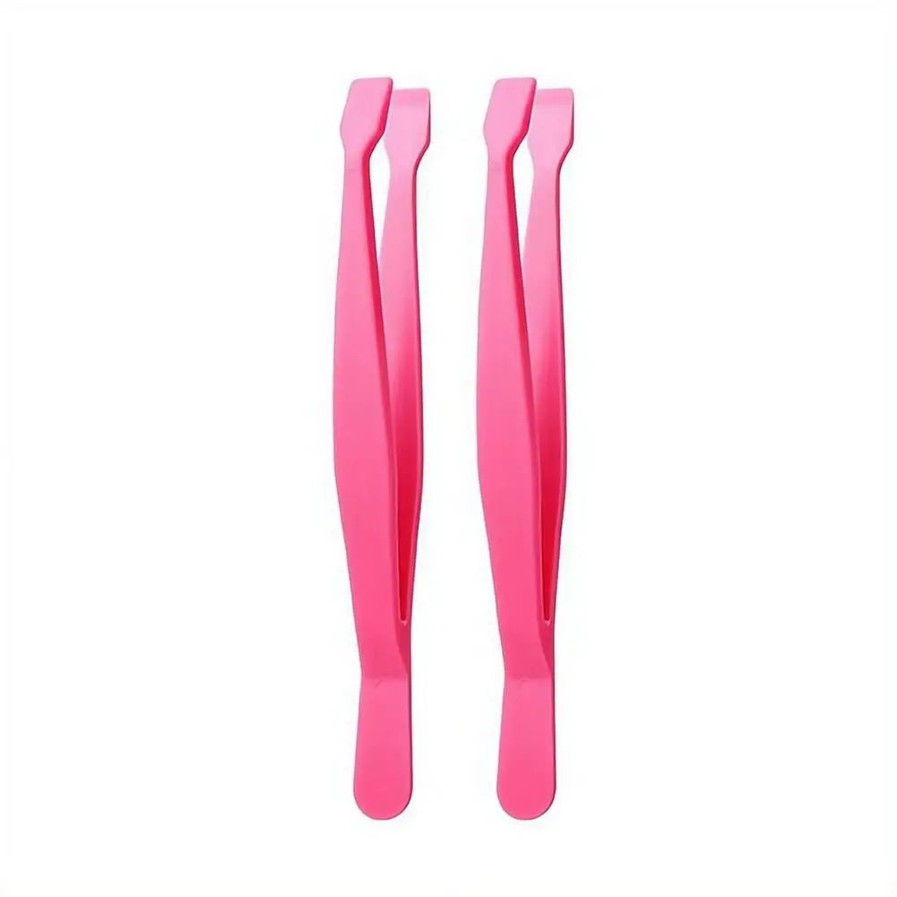 Flat Head Eyelash Tweezers for DIY Cluster Lashes, Anti-Adhesive Lash Applicator Tool, Safe Makeup Tool for Beginners