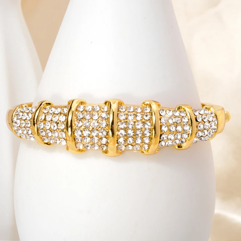 Sunny Jewelry Sets Italy Design Dubai Gold Color Bamboo Knots Shape Necklace Ring Bracelet Earrings Ladies Wedding Party Gift