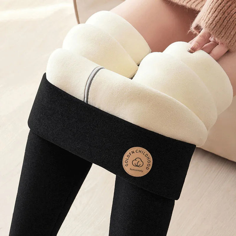 2025 Women's Winter Leggings High Waisted Thermal Plus Velvet Tight Stretch Leggings Keep Out The Cold Thicken Warm Cotton Pants